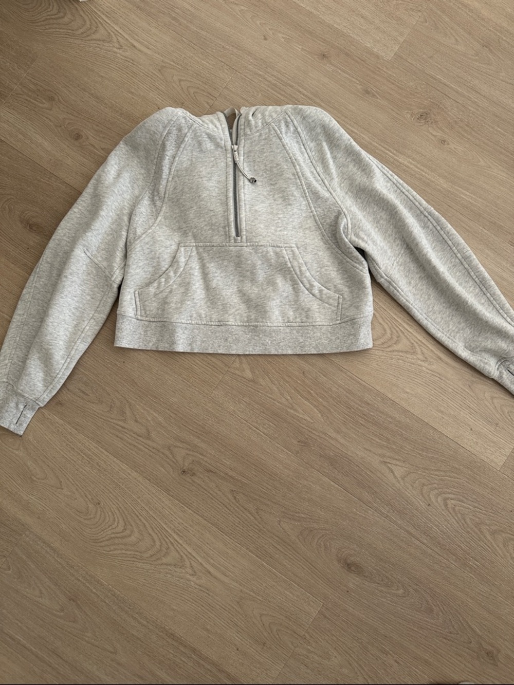 lululemon athletica Light Heather Gray Cropped Half-Zip Hoodie